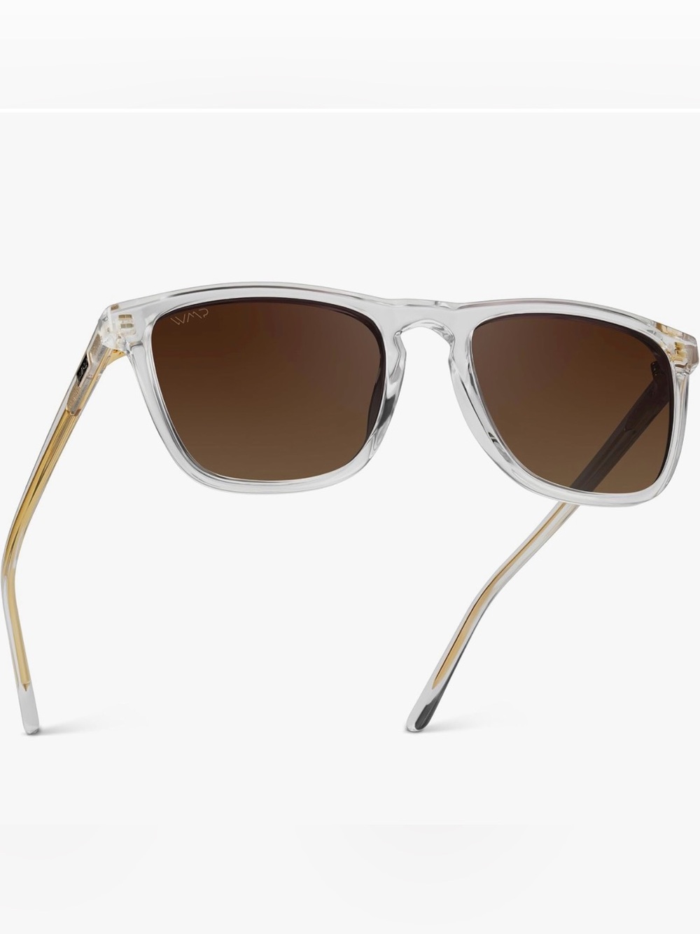 WearMe Pro Wesley Polarized Sunglasses, Modern Square Clear Frame, UV400 NEW